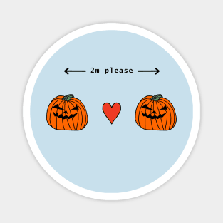 Social Distancing Pumpkin at Halloween Magnet